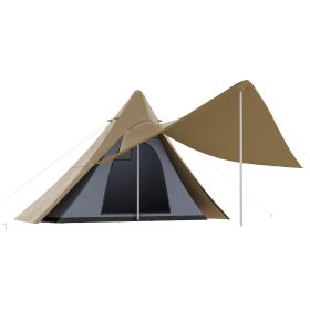 Outsunny Teepee Camping Tent: 2-3 Person Easy Setup with Porch for Outdoor Hiking Outsunny Teepee Camping Tent: 2-3 Person Easy Setup with Porch for Outdoor Hiking
